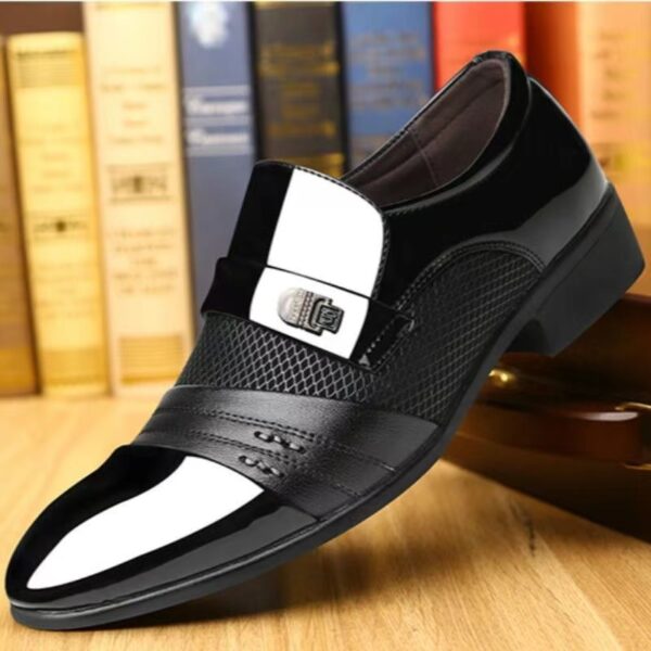 Sapatos de couro masculino Oxford de laca, sapatos luxuosos, sapatos de dedo apontado, sapatos clássicos Derby, tamanho 38-48 - Image 13