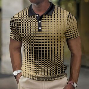 Camisetas masculina, retro Polo, manga curta, 3D manchado , casual, solta camisa de grandes dimensões, alta qualidade, roupas esportivas, tops macios