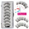 Cílios magnéticos, LEKOFO,  Natural Mink Eye Lashes, 5 Cílios Magnéticos, 4 Pares Ímãs, Faux Lashes Pinças, 8Pcs - Image 6