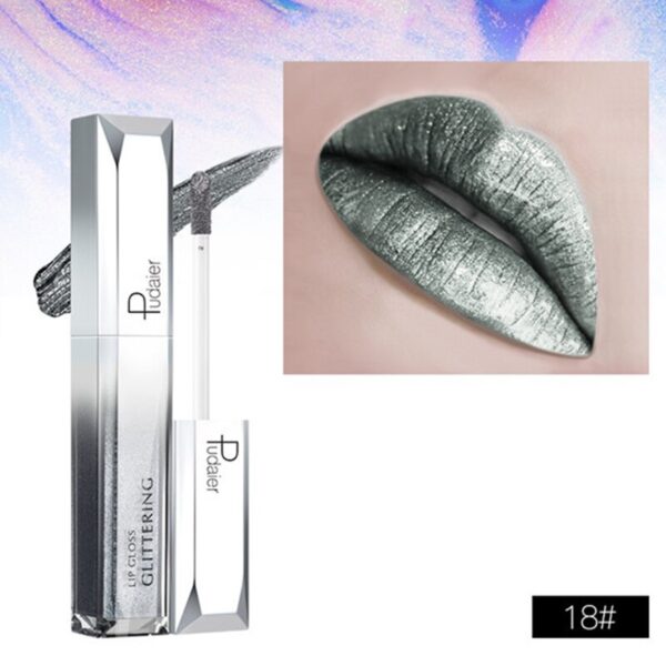 Batom brilho labial diamante perolado, batom líquido hidratante, impermeável, beleza, sexy, 18 cores - Image 25