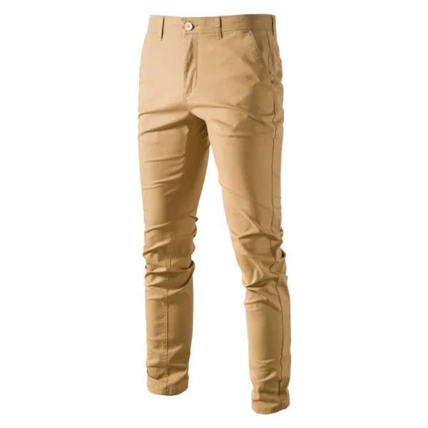 Calças masculina algodão casual, AIOPESON, Cor sólida Ajuste fino, Nova Primavera Outono Alta qualidade Calças executivas clássicas masculinas - Image 14