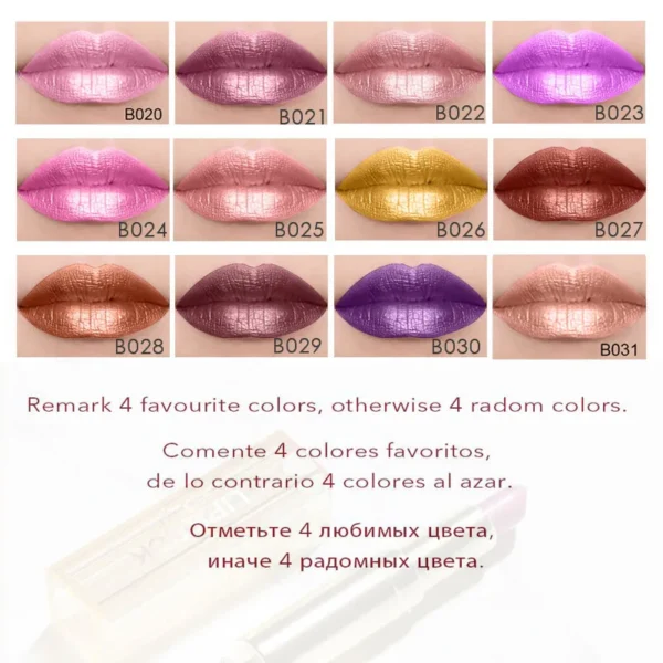 Batom brilho perolado, kit 4 pçs, coreano de longa duração à prova d água, magia, shimmer nude cor glitter batom fosco - Image 9