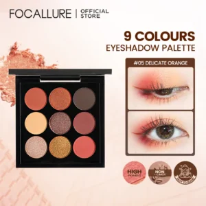 Sombras feminina - Paleta de sombras foscasFocallure, impermeável, duradoura, diamante, brilho, glitter, maquiagem de sombra, cosméticos, 9 cores