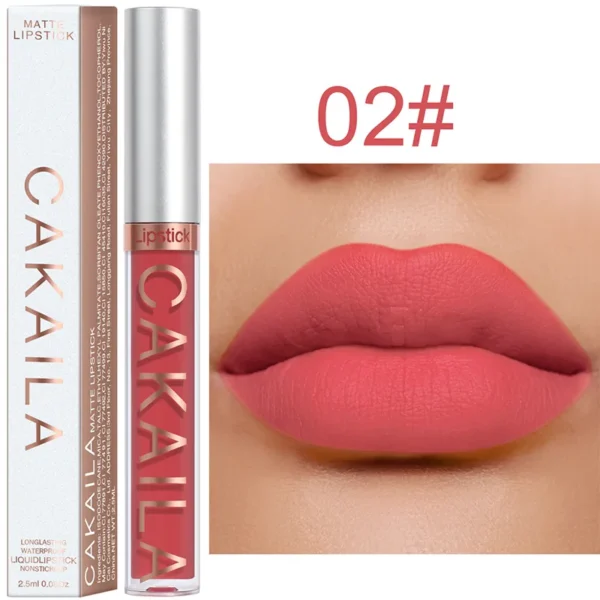 Batom líquido fosco de veludo, nude, maquiagem à prova d água, longa duração, vermelho brilho labial sexy glaze - Image 46