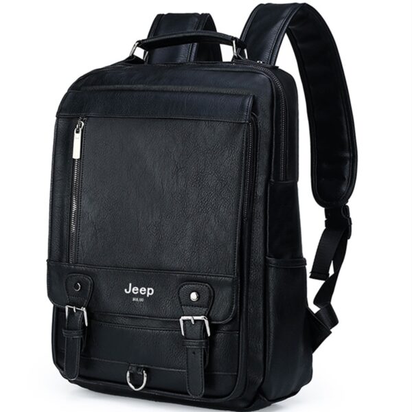 Mochilas masculina de couro, JEEP BULUO, bolsa para laptop, grande capacidade, negócios, viagens, faculdade, escola, mochilas, moda masculina, 15,6" - Image 5