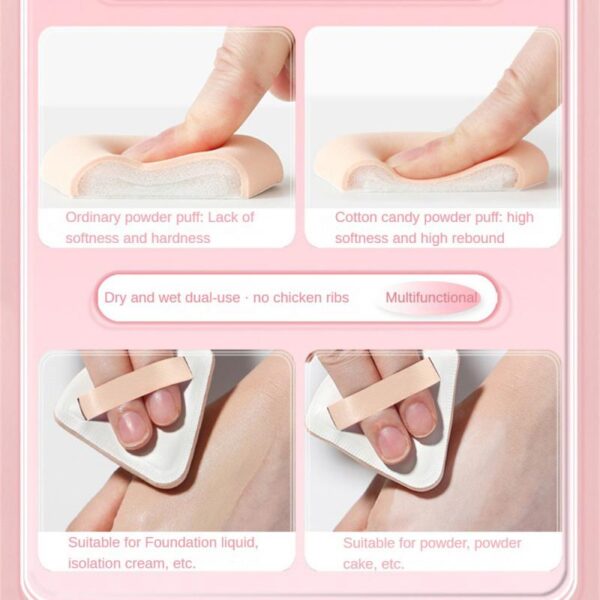 Almofada/esponja pó facial, Face Setting , pó compacto, controle de óleo, suave, fosco, suave, impermeável, corretivo, pressionado, maquiagem, 3 cores - Image 2