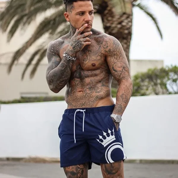 Shorts masculino esportivos, de secagem rápida, calça casual, corredor fino, moda praia, roupa de rua, verão - Image 7