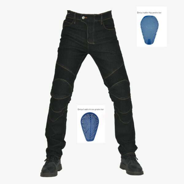 Calças masculina Jeans resistente a queda para motocicletas, com engrenagem de joelho quadril, jeans clássico ao ar livre, verão PK719 - Image 10