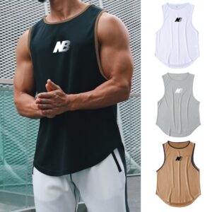 Camisetas regata masculina Men's Gym Fitness Training, verão, secagem rápida, Silm Fit, Bodybuilding