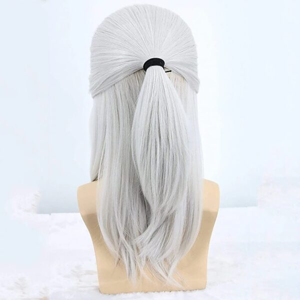 Perucas longa reta, HAIRJOY, Prata Branco Geralt de Rivia Cosplay, Traje Sintético Cabelo Calor Fibra Resistente - Image 4
