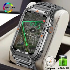 Relógio de pulso, monitor de saúde militar Smartwatch , Android, IOS, de fitness, Chamada Bluetooth, IP68 impermeável, Smartwatch esportivo, 2023