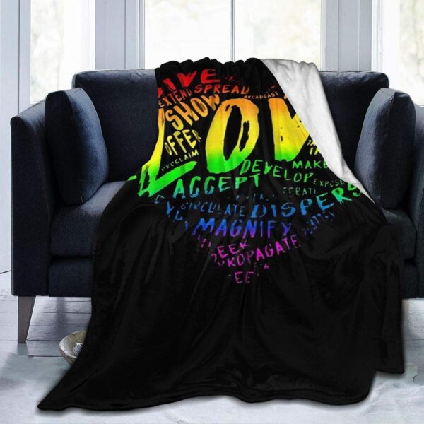Cobertor de flanela LGBTQ, Orgulho arco-íris, Cobertores vintage para cama, Sofá, Leve, Macio, Cama Aconchegante, Quente. - Image 3