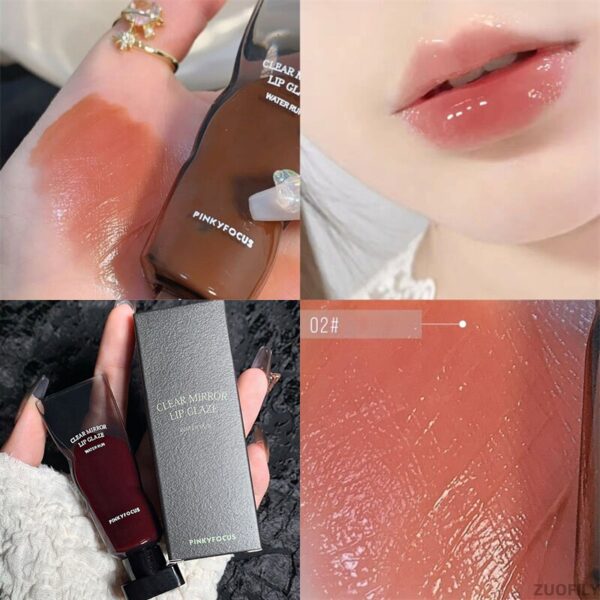 Batom Espelho Água Lip Gloss Tubo De Cubo De Gelo Preto Hidratante De Longa Duração, Plump Up Lips. - Image 5
