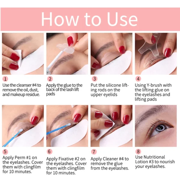 Kit de levantamento ciliar LASH LIFT ICONSIGN - Kit de permanente ciliar, soro fortificante para cílios ferramentas de maquiagem para cílios - Image 3