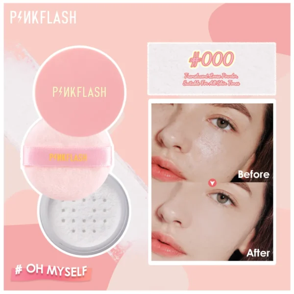 Pó facial fosco à prova d'água para maquiagem facial, Pinkflash, acabamento fosco, controle de óleo, cobertura total, cosméticos, 3 cores - Image 7