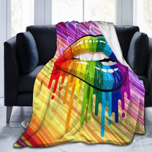 Cobertor de flanela LGBTQ, Orgulho arco-íris, Cobertores vintage para cama, Sofá, Leve, Macio, Cama Aconchegante, Quente. - Image 2
