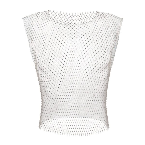 Camisetas masculina sem manga, arrastão, CLEVER MENMODE, Sexy Tank Tops, Strass Brilhante See-Through Colete Oco, Sem Mangas T-Shirt, Transparente - Image 2
