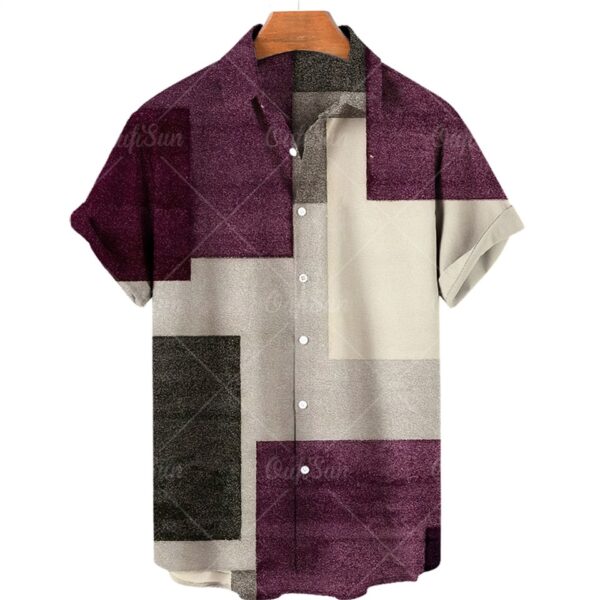 Camisas masculina manga curta,  Oversized Xadrez Floral, Tops Botões, Casuais Verão, Roupas De Luxo Sociais Homens Havaí Camisas 5XL - Image 19