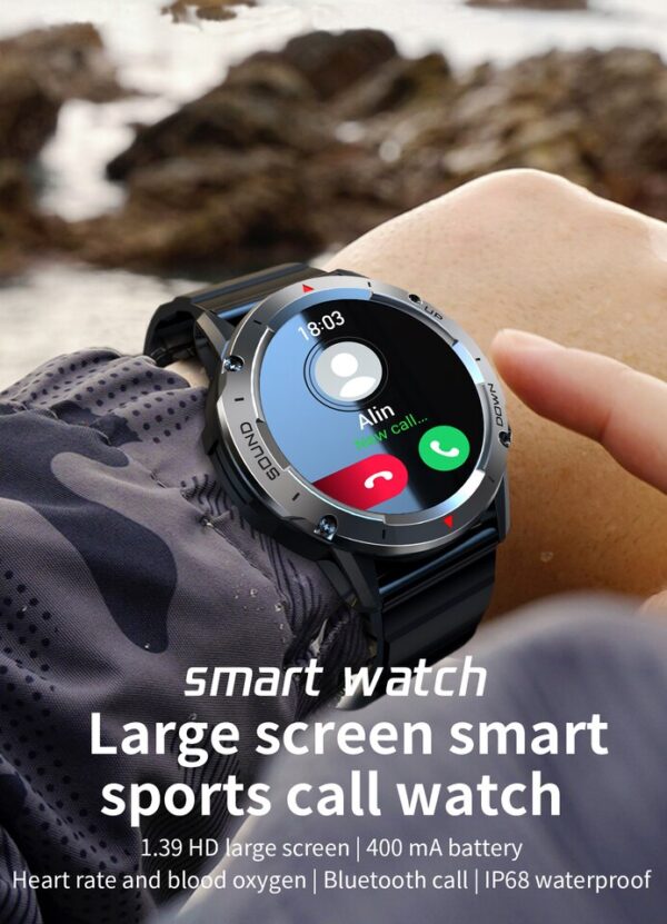 Relógios de pulso inteligente, Xiaomi-NX9, Chamada Bluetooth, Detecção de Saúde 24h, IP68 À Prova D 'Água, 400mAh, AI Voice Assistant, Smartwatch Militar - Image 3