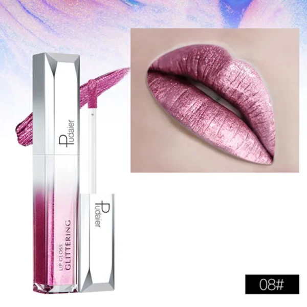 Batom brilho labial diamante perolado, batom líquido hidratante, impermeável, beleza, sexy, 18 cores - Image 17