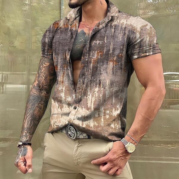 Camisas masculina havaiana de manga curta, roupas vintage extragrandes, estilo étnico, camisas estampadas, streetwear casual, tops soltos Dazn - Image 10