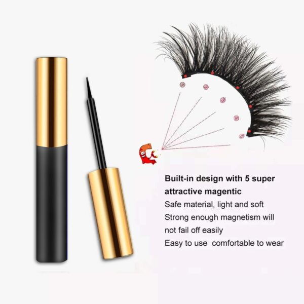 Cílios magnéticos, MB,  Set com pinças Eyeliner, cílios 3D Mink, cílios falsos naturais, Magnetique, 5 pares, Novo - Image 12