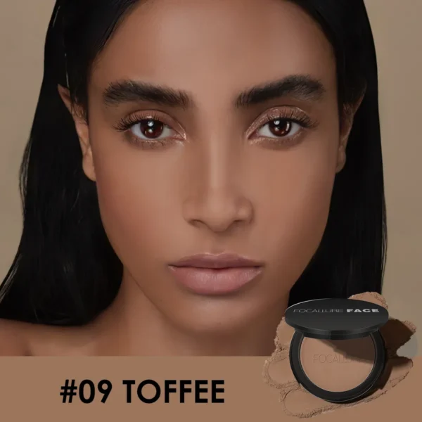 Pó facial prensado à prova d'água, Focallure, maquiagem de longa duração, cobertura total para o rosto, pó compacto, cosméticos base, 9 cores - Image 15