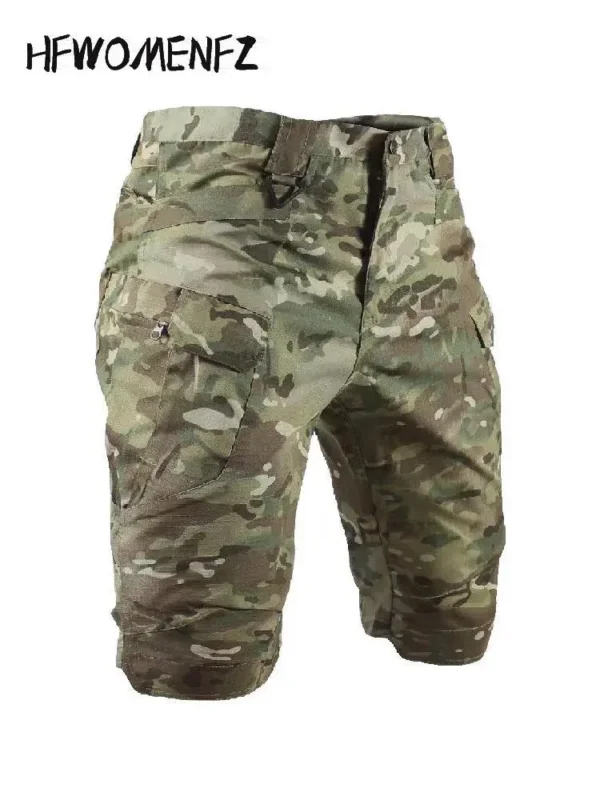 Bermudas masculina de camuflagem, militar tático, multi bolsos, shorts cargo, masculino respirável, secagem rápida, calças curtas de caminhada, verão