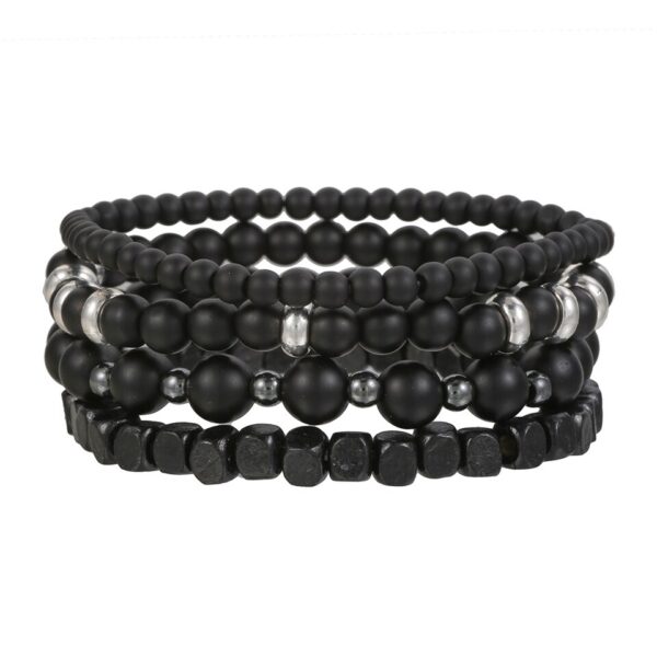 Pulseiras masculina, kit 3 pçs, micro pave cz 8mm disco ball & bar encantos, conjunto, 6mm matte contas de pedra pulseira bileklik - Image 36