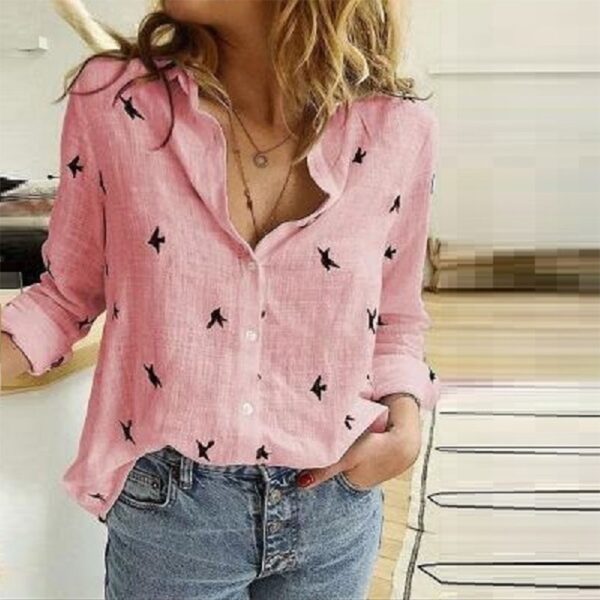 Camisas feminina de manga comprida com lapela, camisa extragrande solta, camisas brancas amarelas de lazer, blusas femininas, outono - Image 25