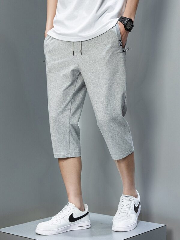 Bermudas masculina em algodão respirável, Sweatshorts, calções largos, calções casuais, bolsos com zíper, roupas esportivas, treino, plus size, 8XL, verão