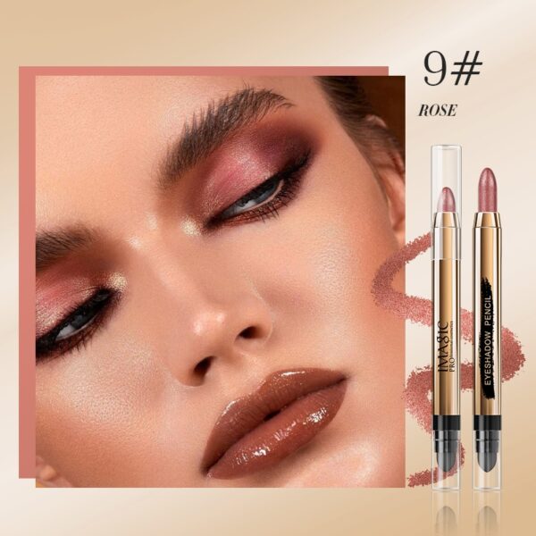 Sombra em lápis, Imagic-glitter, brilho, fosco, marcador, bicho-da-seda blush, pigmento natural, longa vida, 12 cores. - Image 6