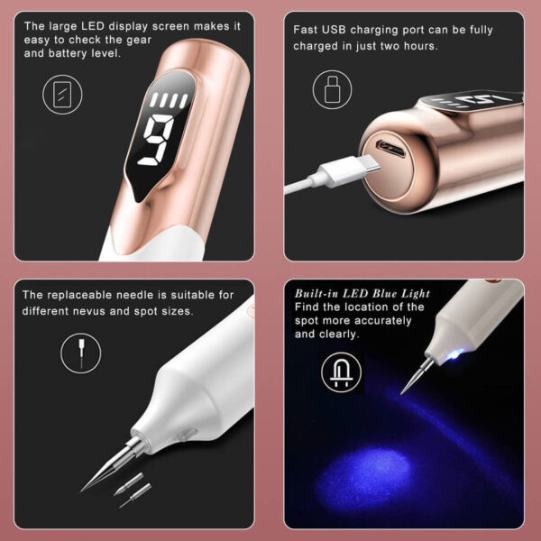 Caneta Plasma Laser para Removedor de Tag da Pele, Sarda, Ponto Preto, Papiloma, Verrugas, Toupeira, Espinhas, Remoção de Tatuagem - Image 8