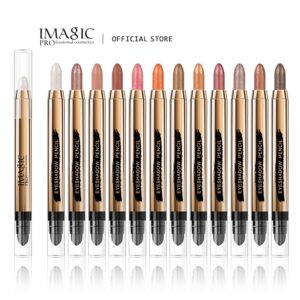 Sombra em lápis, Imagic-glitter, brilho, fosco, marcador, bicho-da-seda blush, pigmento natural, longa vida, 12 cores.