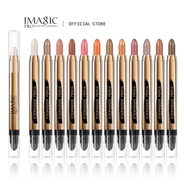 Sombra em lápis, Imagic-glitter, brilho, fosco, marcador, bicho-da-seda blush, pigmento natural, longa vida, 12 cores.