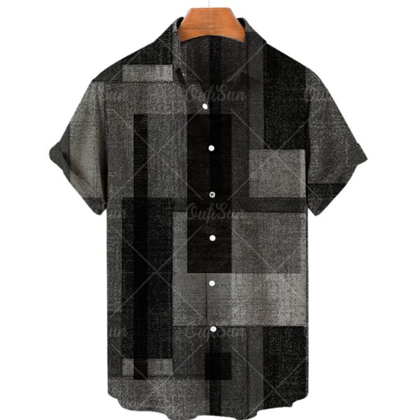 Camisas masculina manga curta,  Oversized Xadrez Floral, Tops Botões, Casuais Verão, Roupas De Luxo Sociais Homens Havaí Camisas 5XL - Image 11