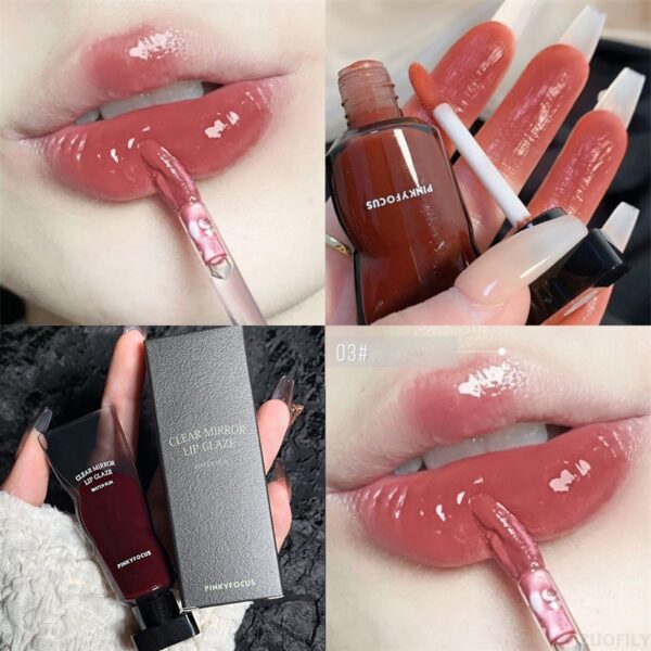 Batom Espelho Água Lip Gloss Tubo De Cubo De Gelo Preto Hidratante De Longa Duração, Plump Up Lips. - Image 6