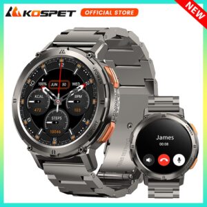 Relógio eletrônico inteligente 2023 KOSPET TANK T2 Smartwatch Ultra, Smartwatch AMOLED, Voz AI, Chamada Bluetooth, Rastreador De Fitness, Original,  digitais originais