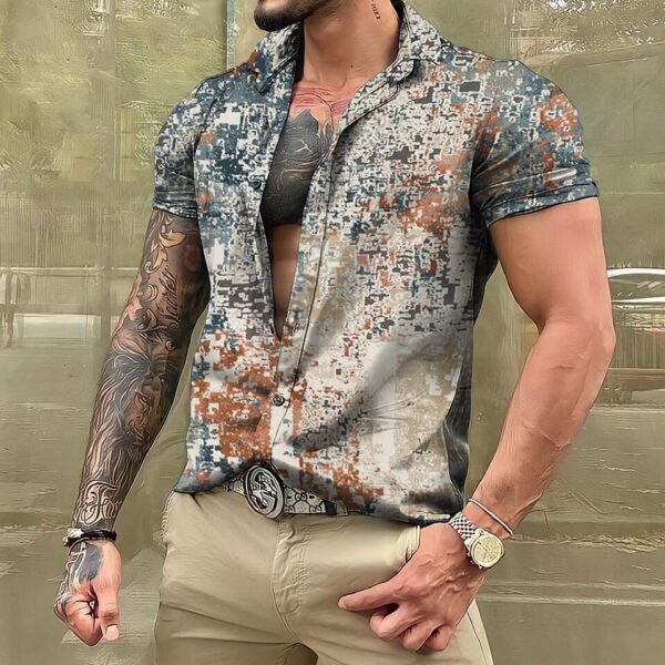 Camisas masculina havaiana de manga curta, roupas vintage extragrandes, estilo étnico, camisas estampadas, streetwear casual, tops soltos Dazn - Image 17