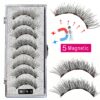 Cílios magnéticos, LEKOFO,  Natural Mink Eye Lashes, 5 Cílios Magnéticos, 4 Pares Ímãs, Faux Lashes Pinças, 8Pcs - Image 35