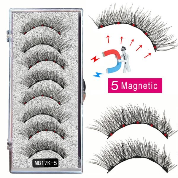 Cílios magnéticos, LEKOFO,  Natural Mink Eye Lashes, 5 Cílios Magnéticos, 4 Pares Ímãs, Faux Lashes Pinças, 8Pcs - Image 35