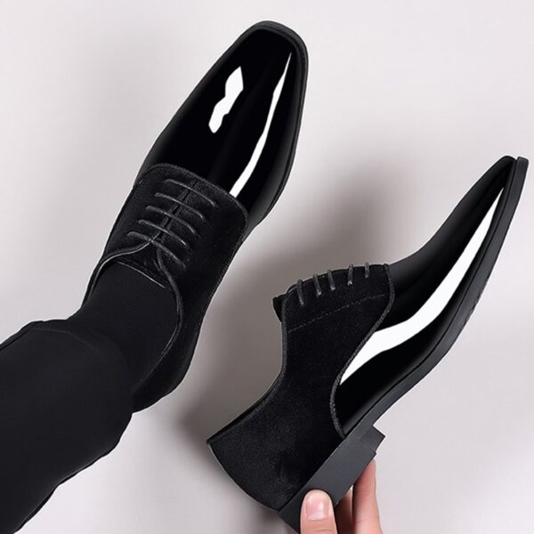 Sapatos masculino de couro envernizado, Clássico, com renda, Casual, Negócios, Formal, Escritório, Trabalho, Festa. - Image 8