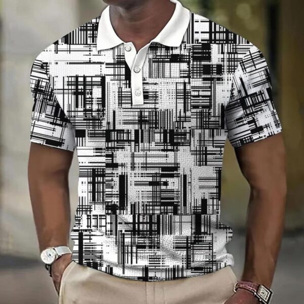 Camisetas masculina, retro Polo, manga curta, 3D manchado , casual, solta camisa de grandes dimensões, alta qualidade, roupas esportivas, tops macios - Image 18
