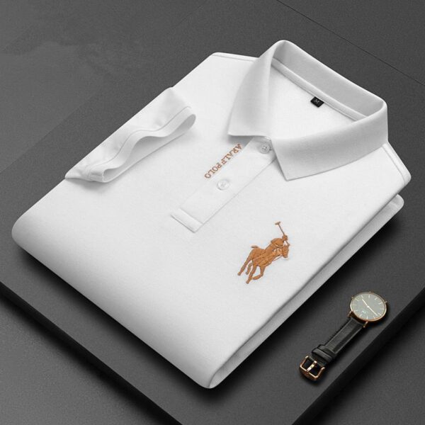 Camisetas masculina Polo bordada, Lapela, Meia manga, Moda casual, Novo, Verão - Image 4