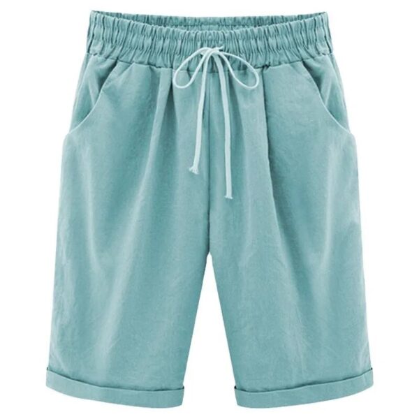Bermudas feminina de verão, tamanho grande 8XL, solto, casual, elástico, algodão, perna reta, shorts de moletom respirável, esportivo - Image 4