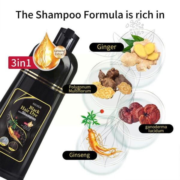 Shampoo unissex, branco para preto, instantâneo cabelo, cor shampoo reparação cabelo cinza botânico essência extrato, l5x2 - Image 6