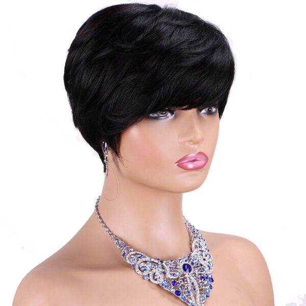 Perucas de cabelo humano Pixie reta curta com franja para mulheres, Bob colorido, sem renda, cabelo remy brasileiro, vermelho de Borgonha - Image 18