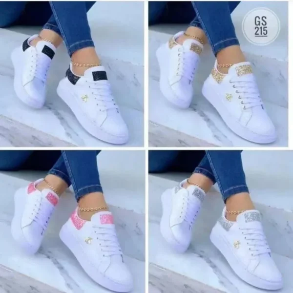 Sapatos feminino plataforma casual, tênis com cadarço redondo, sapatos de couro vulcanizado, decoração de borboleta, moda feminina - Image 5