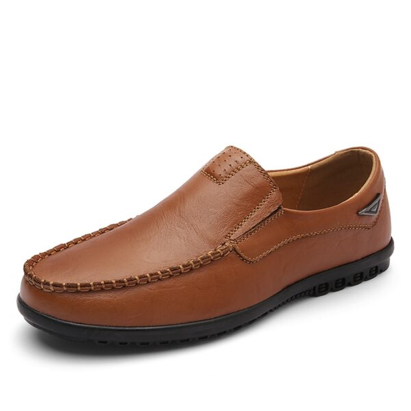 Sapatos masculinos de couro casual, mocassins masculinos, sapatos pretos leves e macios, plus size, 38-46 - Image 8