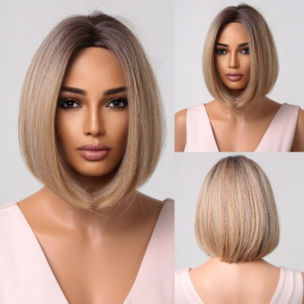 Perucas sintética curta com franja, Wine vermelho, borgonha natural bob peruca reta para preto feminino festa cosplay traje resistente ao calor - Image 12